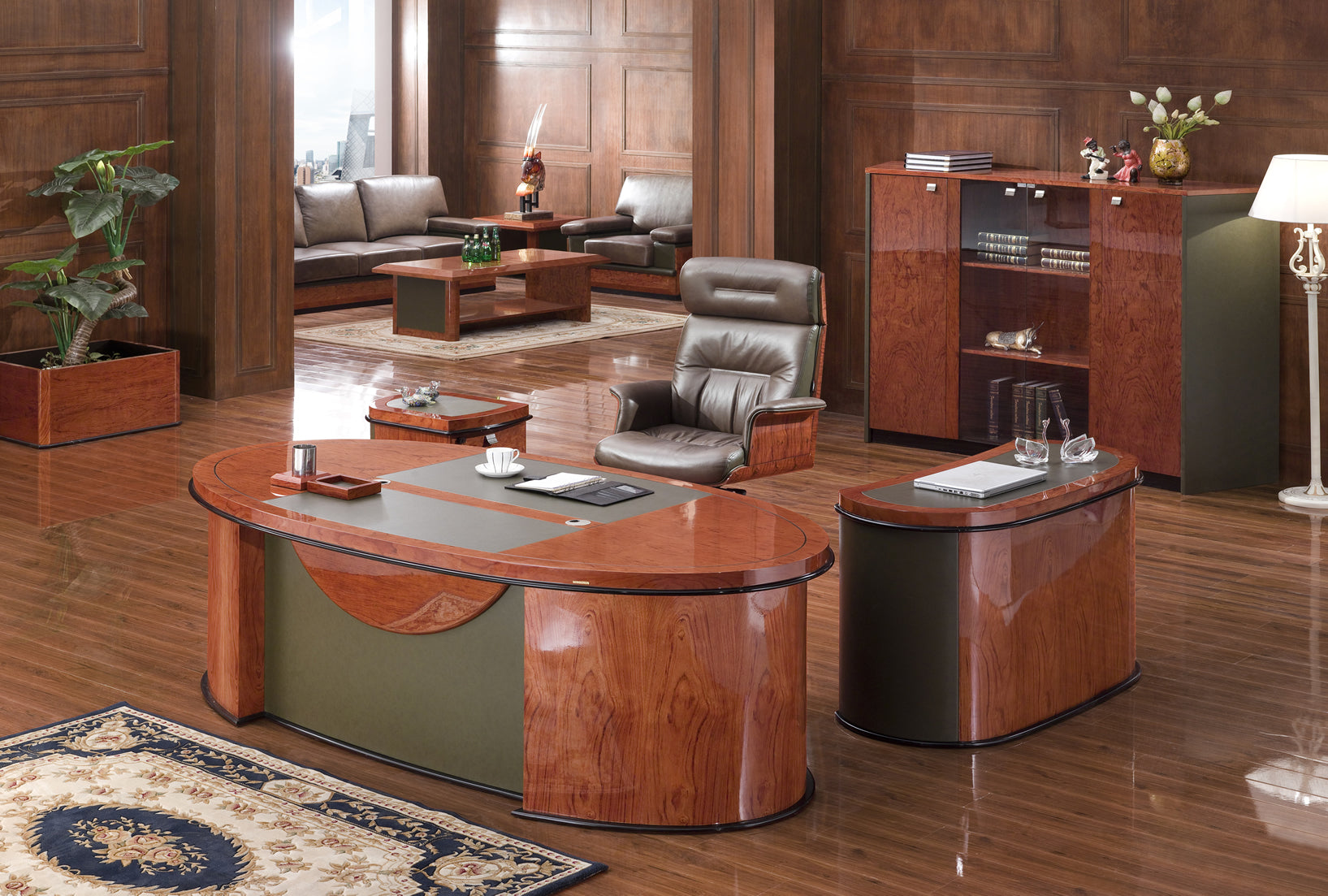 Contemporary Italian Design Executive Desk HSN-6865-2200mm
